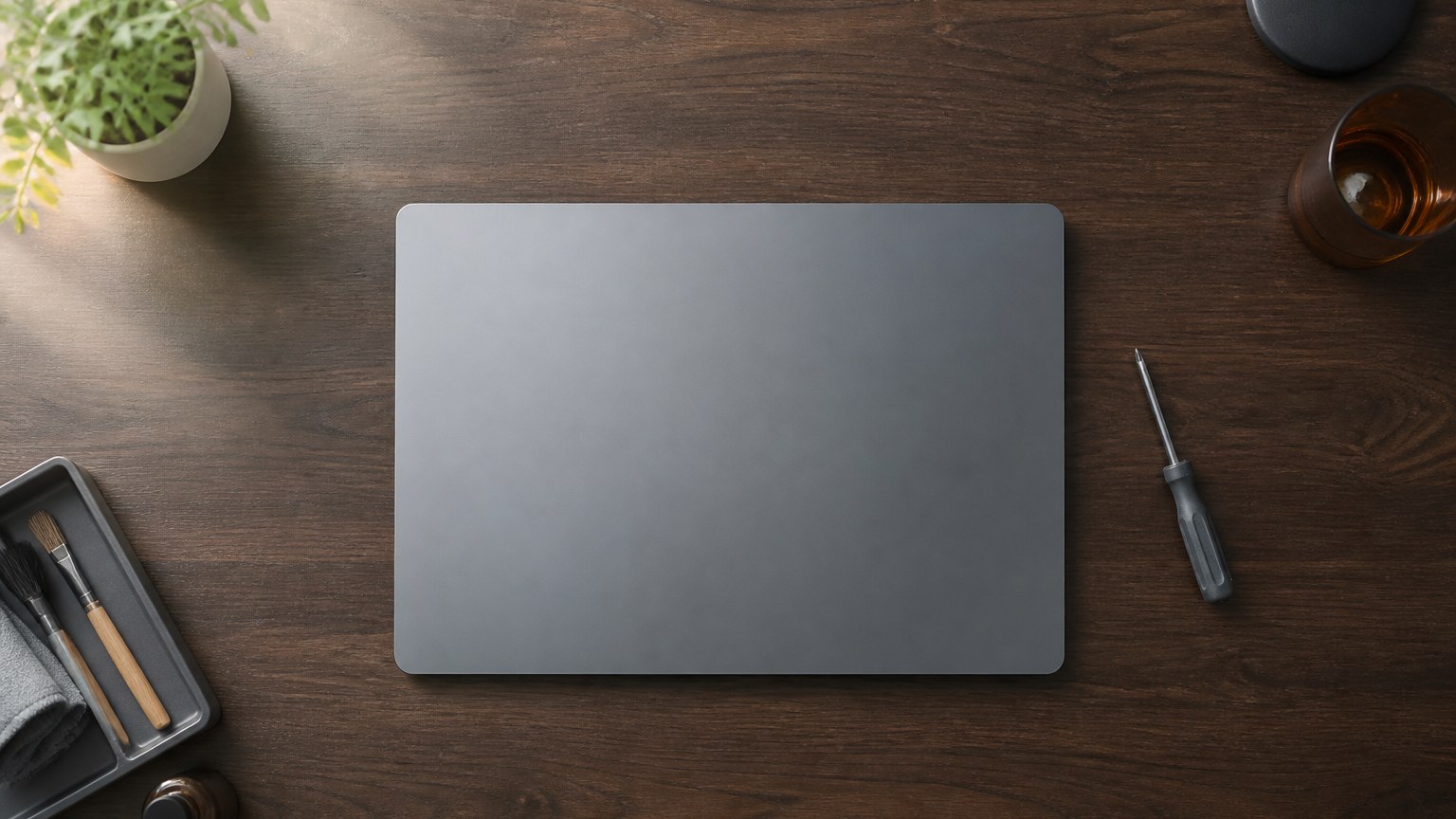 ThinkPadの手垢・皮脂汚れを掃除｜黒い天板の清掃方法のイメージ